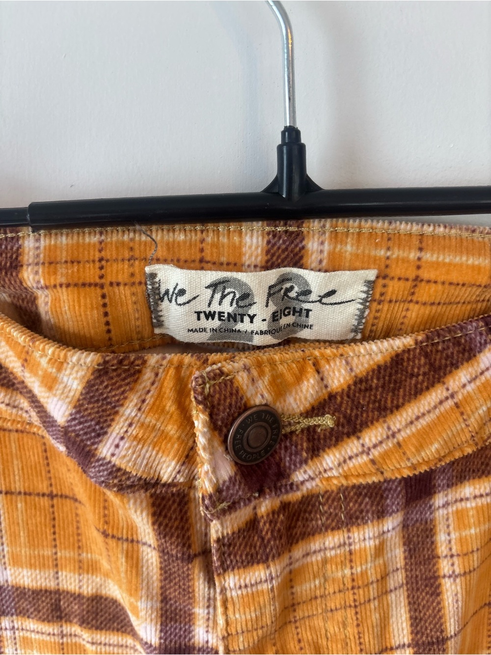 We The Free 28 Plaid Flared Corduroy Pants - Picture 5 of 6